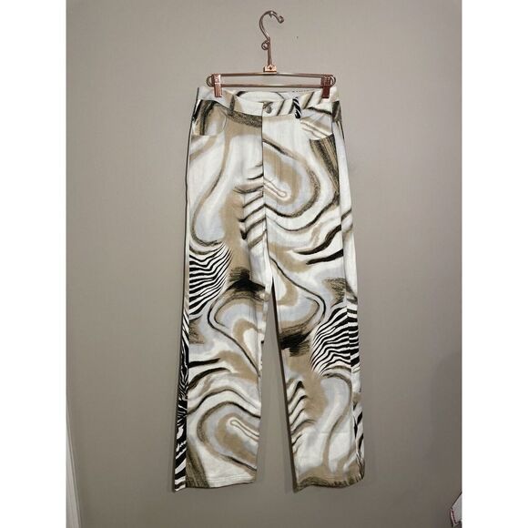 Princess Polly Alanna‎ Pants Multi Size 4 Zebra Stripes Black Brown Tan - Picture 6 of 7